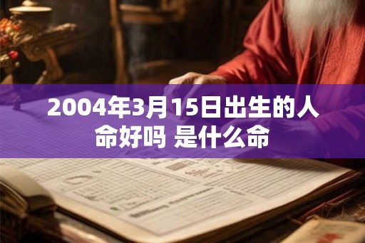2004年3月15日出生的人命好吗 是什么命 2004年3月15日出生的人命好吗 是什么命
