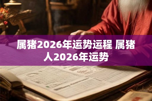 属猪2026年运势运程 属猪人2026年运势