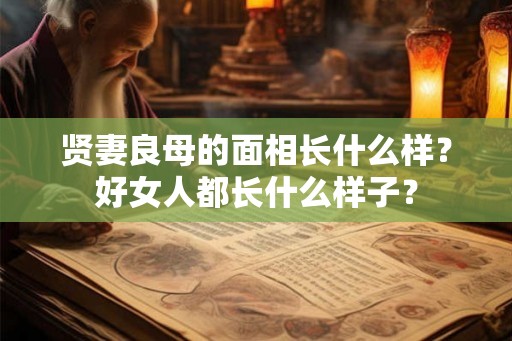 贤妻良母的面相长什么样?好女人都长什么样子? 贤妻良母的面相长什么样?好女人都长什么样子?