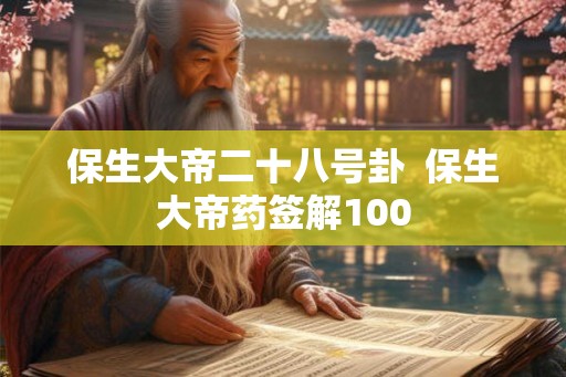 保生大帝二十八号卦  保生大帝药签解100