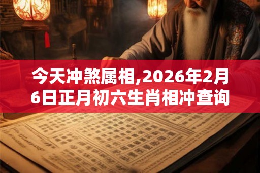 今天冲煞属相,2026年2月6日正月初六生肖相冲查询 今天冲煞属相,2026年2月6日正月初六生肖相冲查询