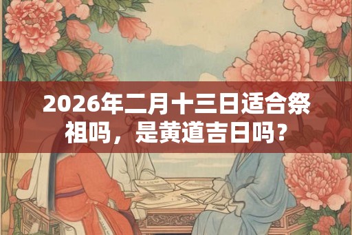 2026年二月十三日适合祭祖吗，是黄道吉日吗？