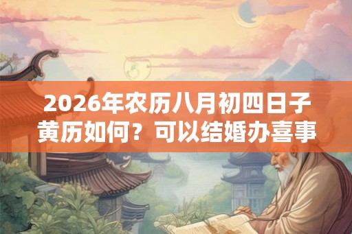 2026年农历八月初四日子黄历如何？可以结婚办喜事吗？