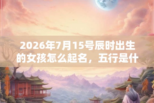 2026年7月15号辰时出生的女孩怎么起名，五行是什么？