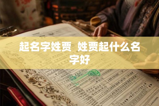 起名字姓贾  姓贾起什么名字好
