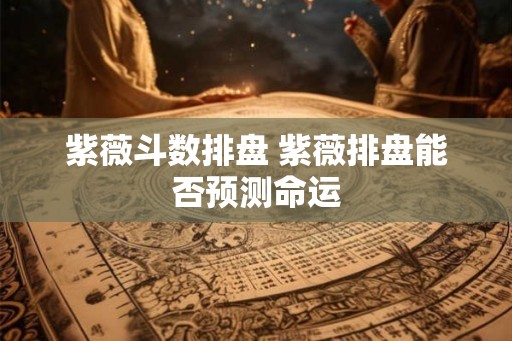 紫薇斗数排盘 紫薇排盘能否预测命运