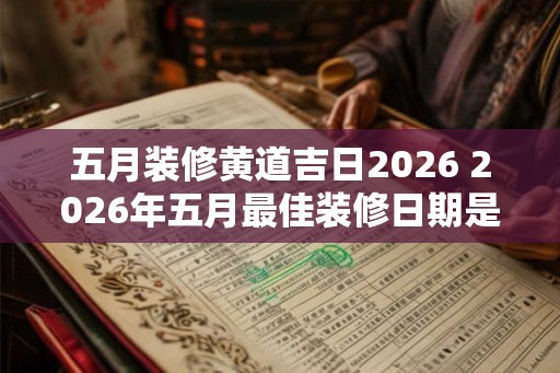 五月装修黄道吉日2026 2026年五月最佳装修日期是哪天