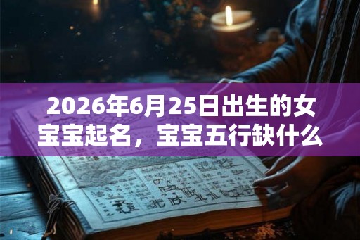 2026年6月25日出生的女宝宝起名，宝宝五行缺什么？