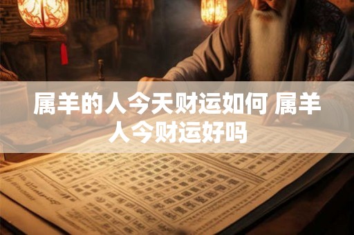 属羊的人今天财运如何 属羊人今财运好吗