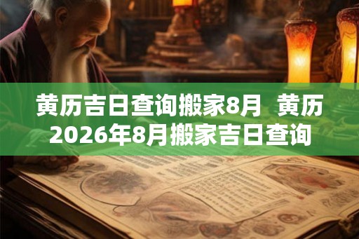黄历吉日查询搬家8月  黄历2026年8月搬家吉日查询