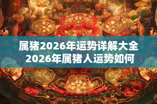 属猪2026年运势详解大全 2026年属猪人运势如何