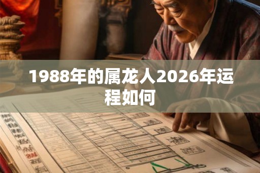 1988年的属龙人2026年运程如何 1988年的属龙人2026年运程如何
