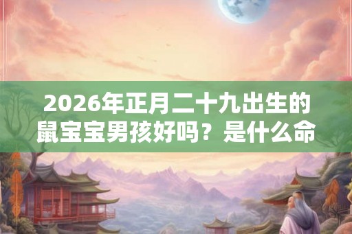 2026年正月二十九出生的鼠宝宝男孩好吗？是什么命？