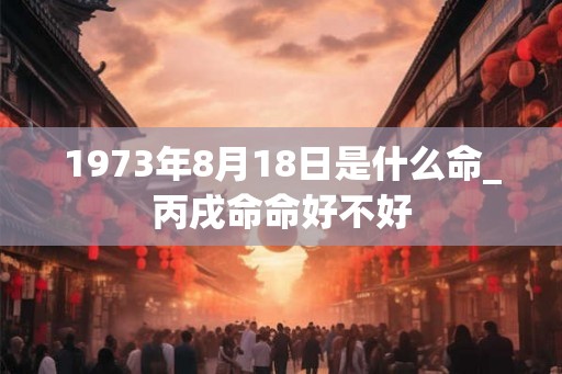 1973年8月18日是什么命_丙戌命命好不好