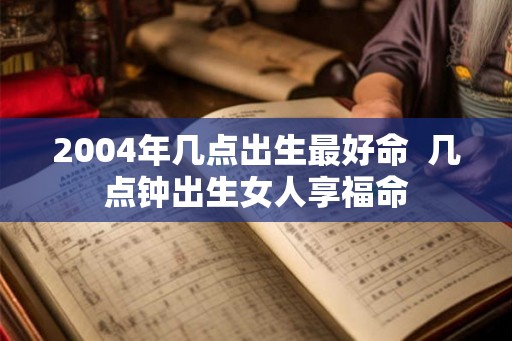 2004年几点出生最好命  几点钟出生女人享福命