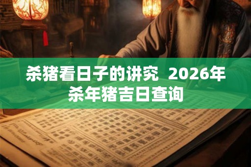 杀猪看日子的讲究  2026年杀年猪吉日查询