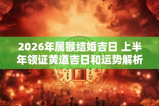 2026年属猴结婚吉日 上半年领证黄道吉日和运势解析