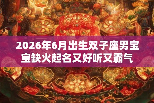 2026年6月出生双子座男宝宝缺火起名又好听又霸气