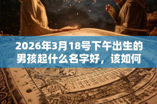 2026年3月18号下午出生的男孩起什么名字好，该如何取名？