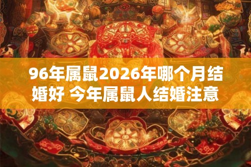 96年属鼠2026年哪个月结婚好 今年属鼠人结婚注意事项