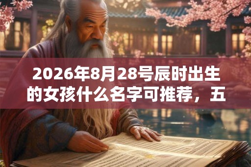 2026年8月28号辰时出生的女孩什么名字可推荐，五行属什么