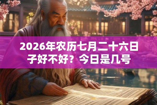 2026年农历七月二十六日子好不好？今日是几号