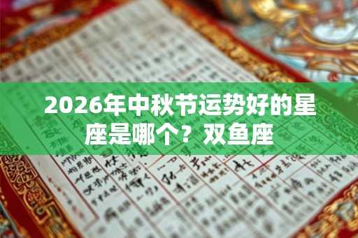 2026年中秋节运势好的星座是哪个？双鱼座