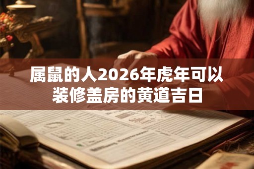 属鼠的人2026年虎年可以装修盖房的黄道吉日