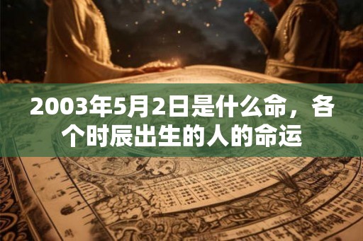 2003年5月2日是什么命，各个时辰出生的人的命运