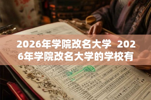 2026年学院改名大学  2026年学院改名大学的学校有哪些