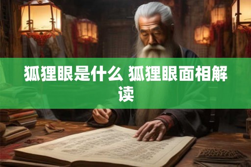 狐狸眼是什么 狐狸眼面相解读
