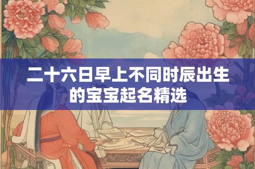 二十六日早上不同时辰出生的宝宝起名精选