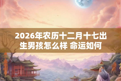 2026年农历十二月十七出生男孩怎么样 命运如何