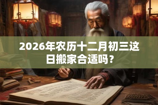 2026年农历十二月初三这日搬家合适吗？