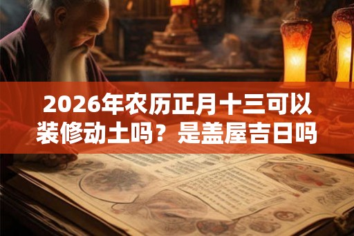 2026年农历正月十三可以装修动土吗？是盖屋吉日吗