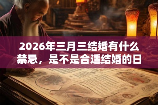 2026年三月三结婚有什么禁忌,是不是合适结婚的日子 2026年三月三结婚有什么禁忌,是不是合适结婚的日子