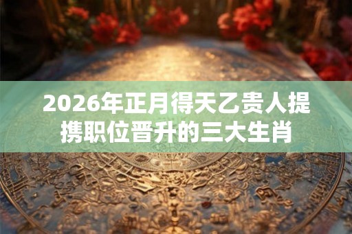 2026年正月得天乙贵人提携职位晋升的三大生肖