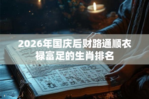2026年国庆后财路通顺衣禄富足的生肖排名