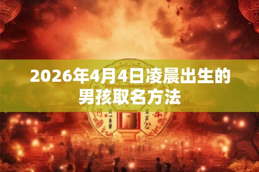 2026年4月4日凌晨出生的男孩取名方法