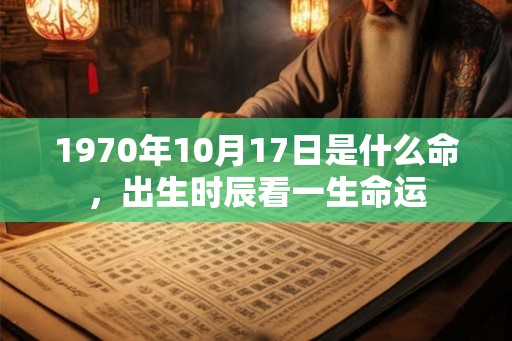 1970年10月17日是什么命，出生时辰看一生命运