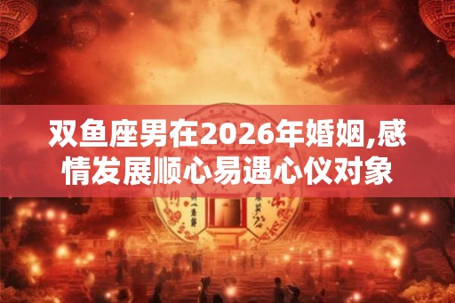 双鱼座男在2026年婚姻,感情发展顺心易遇心仪对象 双鱼座男在2026年婚姻,感情发展顺心易遇心仪对象