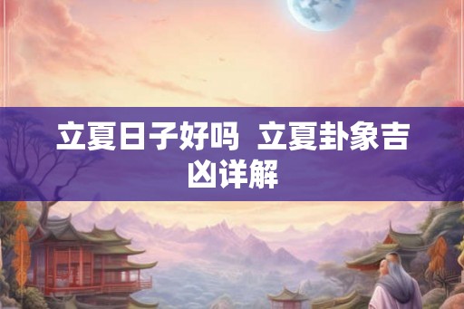 立夏日子好吗  立夏卦象吉凶详解