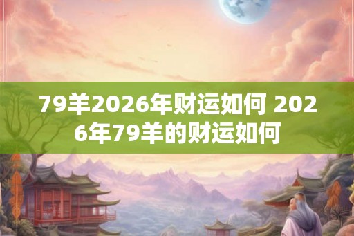 79羊2026年财运如何 2026年79羊的财运如何