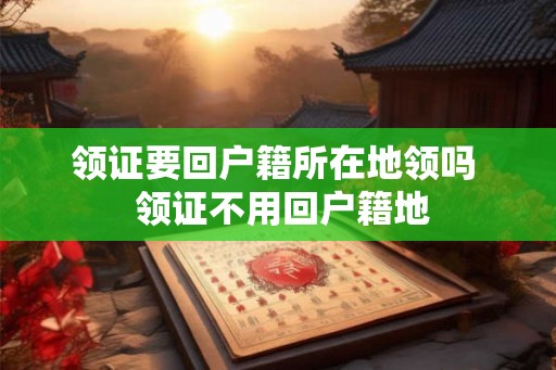 领证要回户籍所在地领吗  领证不用回户籍地