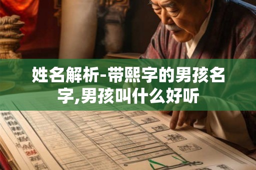 姓名解析-带熙字的男孩名字,男孩叫什么好听 姓名解析-带熙字的男孩名字,男孩叫什么好听