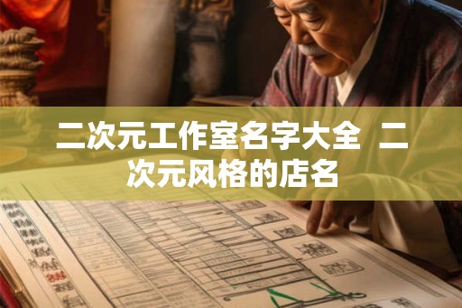 二次元工作室名字大全  二次元风格的店名