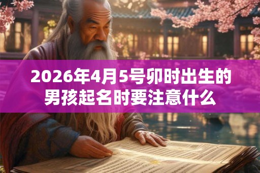 2026年4月5号卯时出生的男孩起名时要注意什么