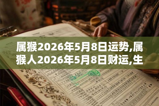 属猴2026年5月8日运势,属猴人2026年5月8日财运,生肖猴2026年5月8日运势