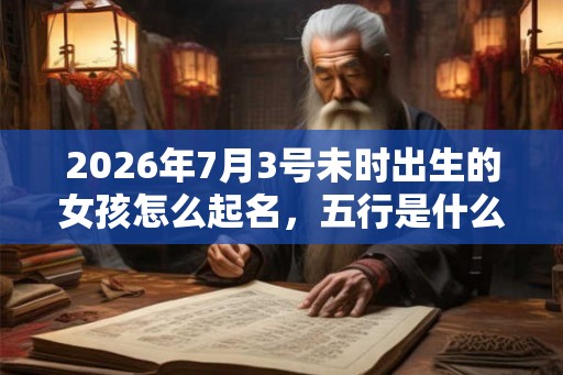 2026年7月3号未时出生的女孩怎么起名，五行是什么？