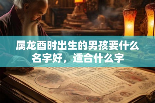 属龙酉时出生的男孩要什么名字好，适合什么字